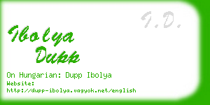 ibolya dupp business card